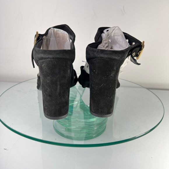 AGL Attilio Giusti Leombruni block heel size 39.5 US 9.5 Black suede leather - Picture 4 of 9